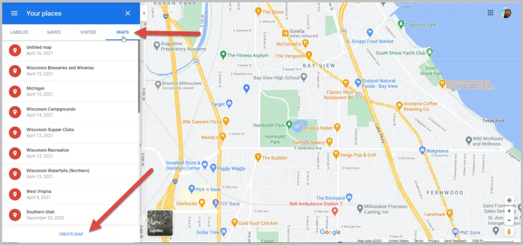 google maps trip builder