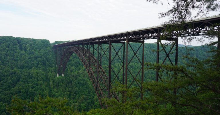 New River Gorge Bridge View from Canyon Rim Visitors Center West Virginia
