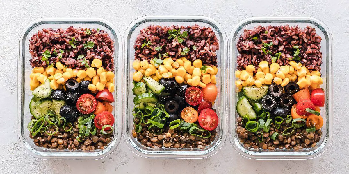Image of three colorful lunch salads