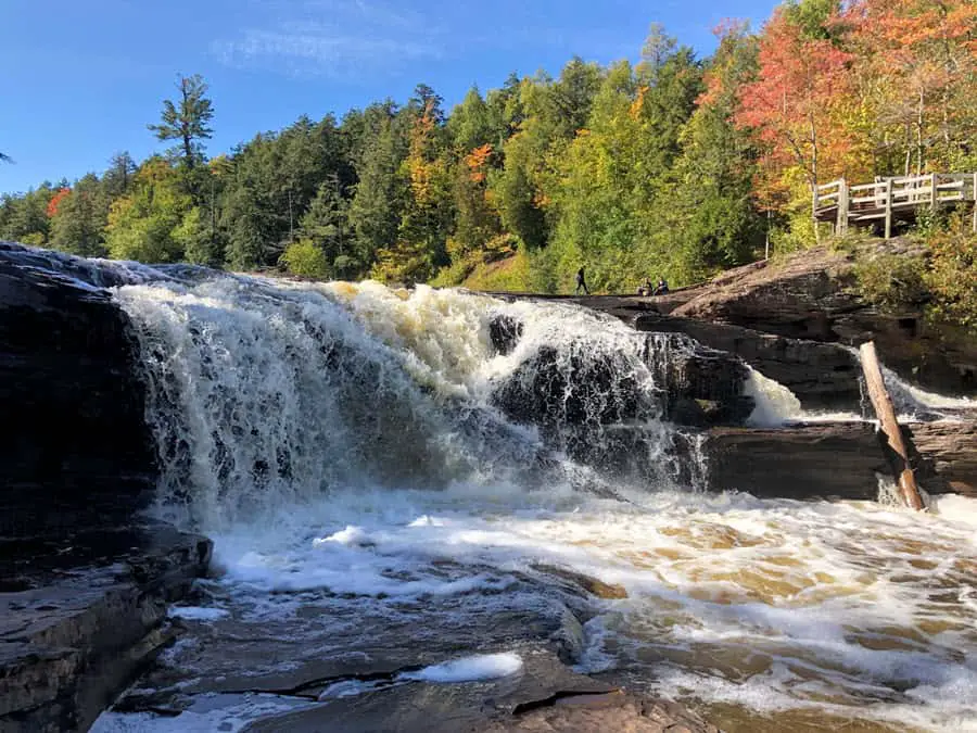 Picture of a waterfall in the Presque Isle Scenic area of the Porcupine Mountains