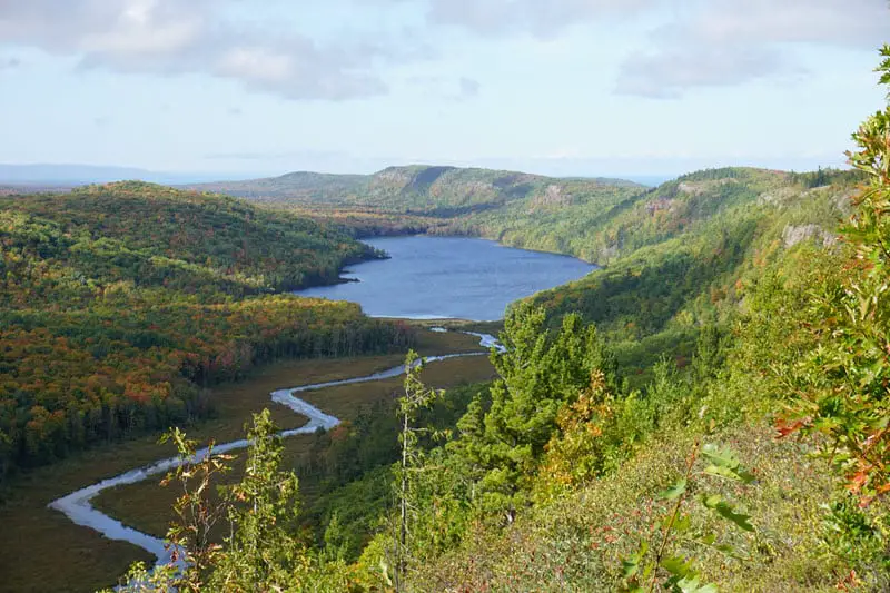 Image looking at Lake of the Clouds in the Porcupine Mountain Wilderness State Park