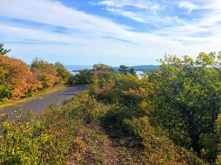 Image of Brockway Mountain Drive with Lake Superior in the distance