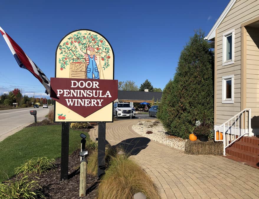 Image of sign that reads "Door Peninsula Winery"