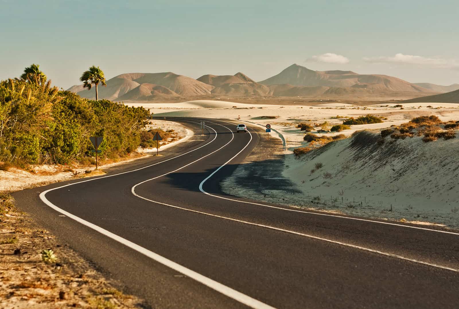 Image of winding road in a desert setting