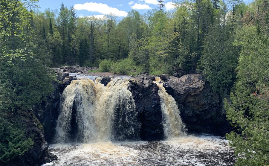 Image of Little Manitou falls in Pattison State Park Wisconsin