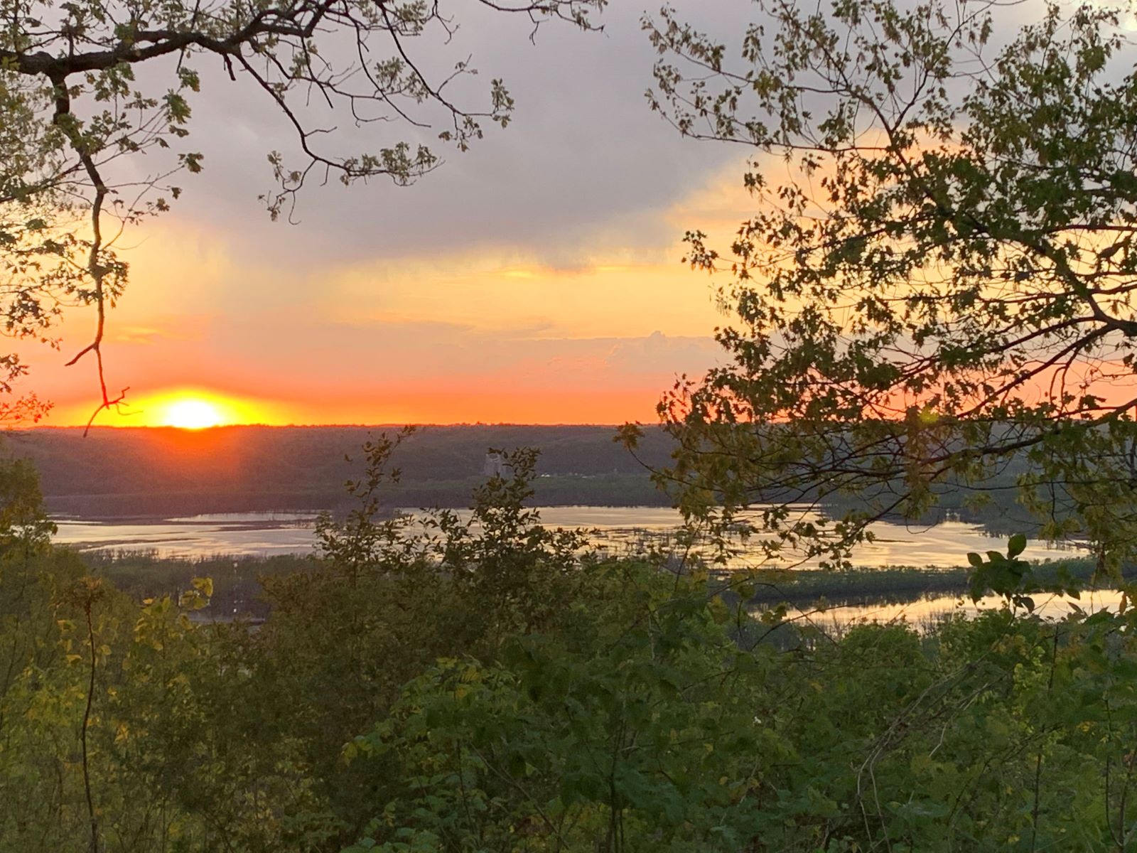Sunset over the Mississippi River in Wyalusing State Park