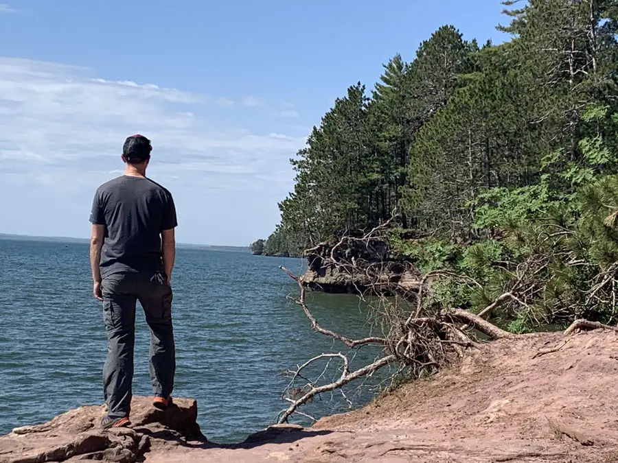 Image of Craig overlooking Lake Superior and it's shoreline