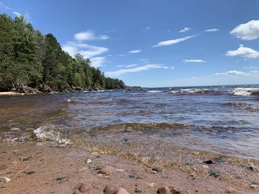 View of shoreline in Big Bay Town Park on Madeline Island