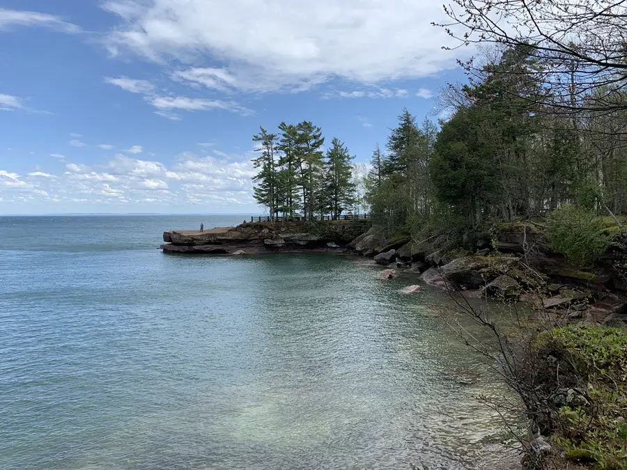 View of Lake Superior shoreline in Big Bay State Park on Madeline Island