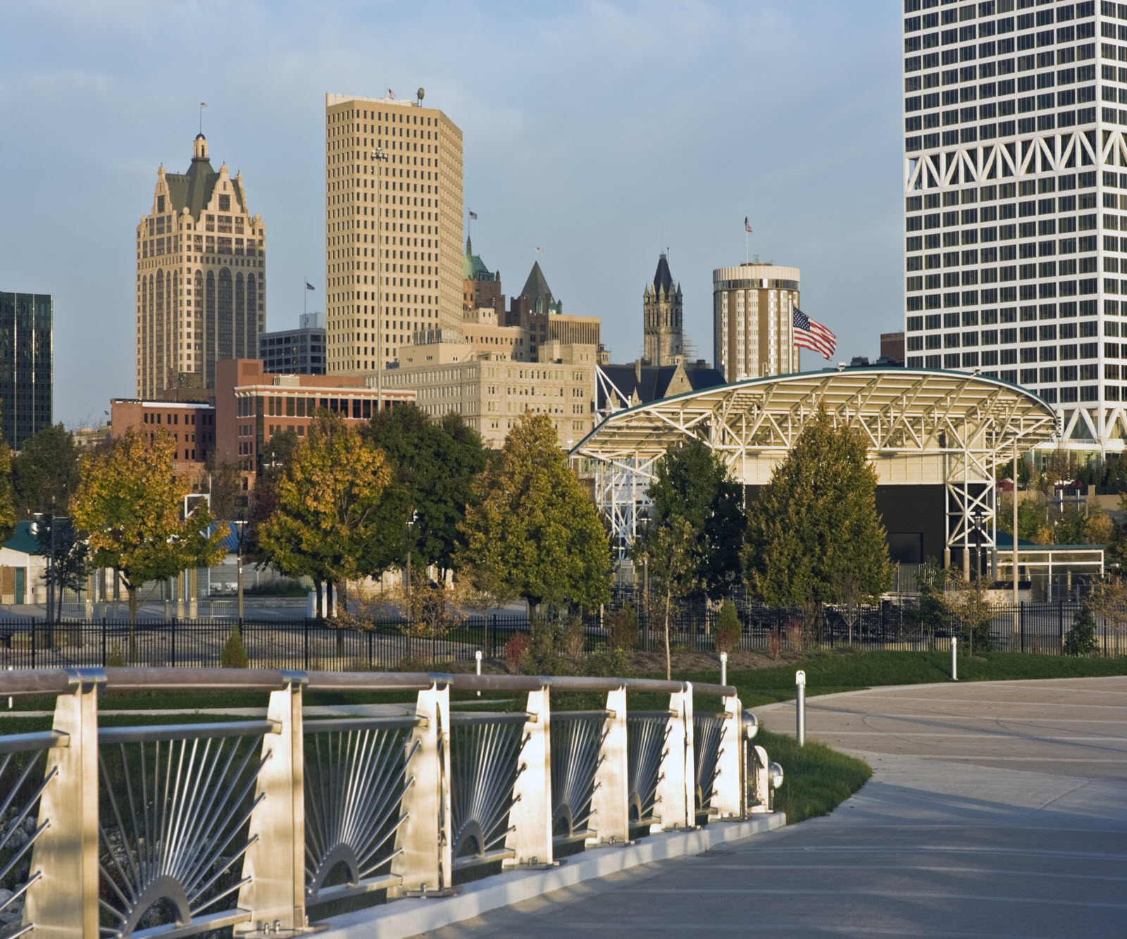 View of downtown Milwaukee from Lakeshore State Park